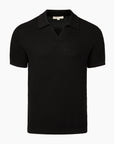 Cotton Textured Johnny Collar Polo