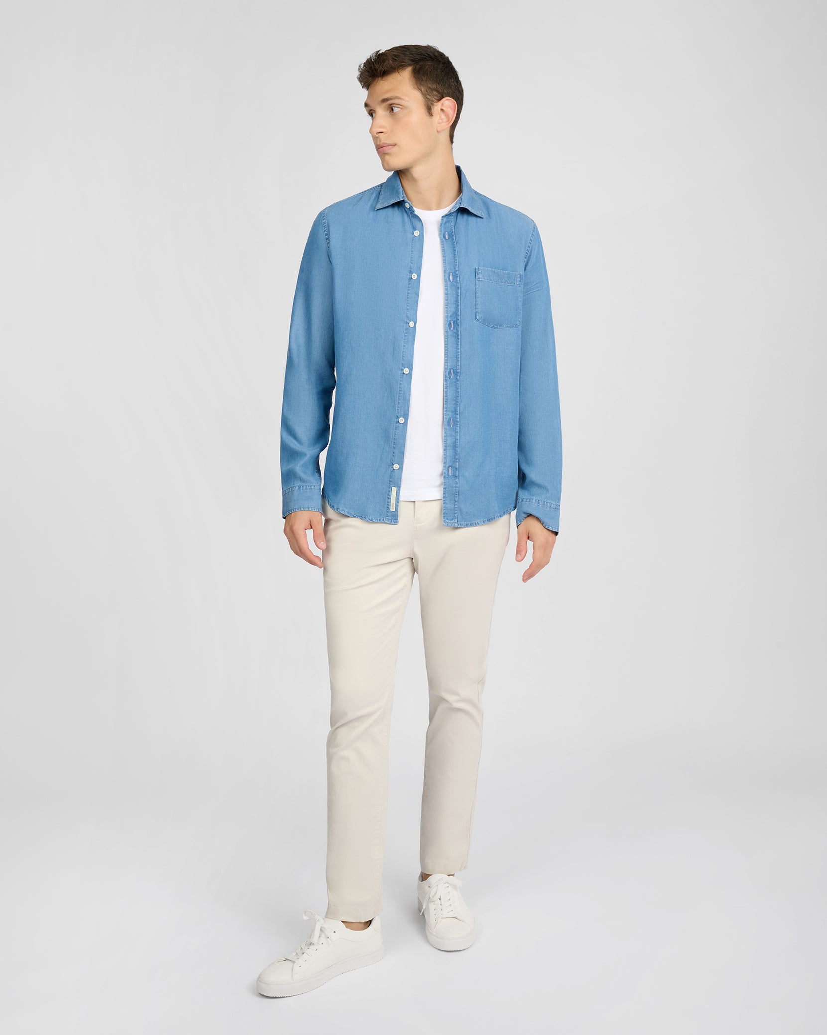 Denim Chambray Long Sleeve Shirt – onia