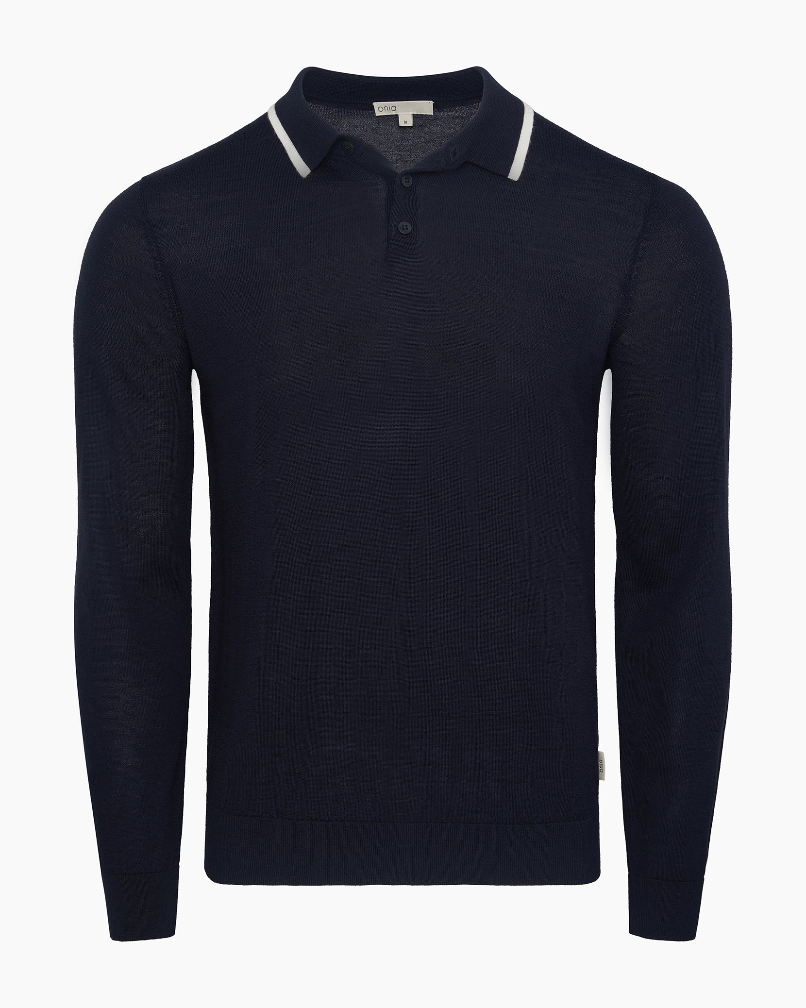 Extra Fine Merino Wool Long Sleeve Polo
