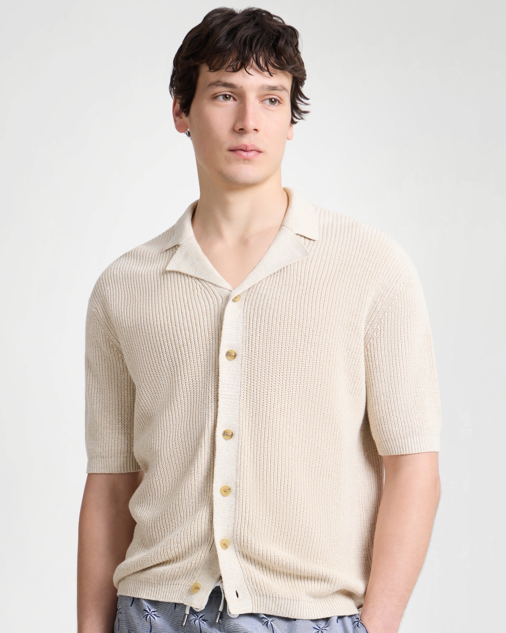 Silk Linen Camp Shirt