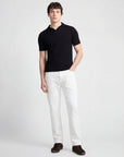 Extra Fine Merino Wool Short Sleeve Johnny Collar Polo