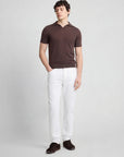 Extra Fine Merino Wool Short Sleeve Johnny Collar Polo