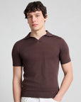 Extra Fine Merino Wool Short Sleeve Johnny Collar Polo