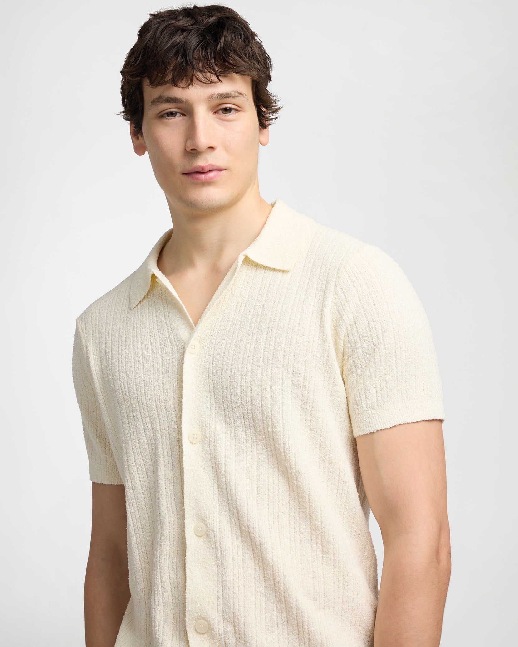 トップス yilon RIB ENSEMBLE BUTTON TOPS Boucle Rib Button Up Shirt – onia