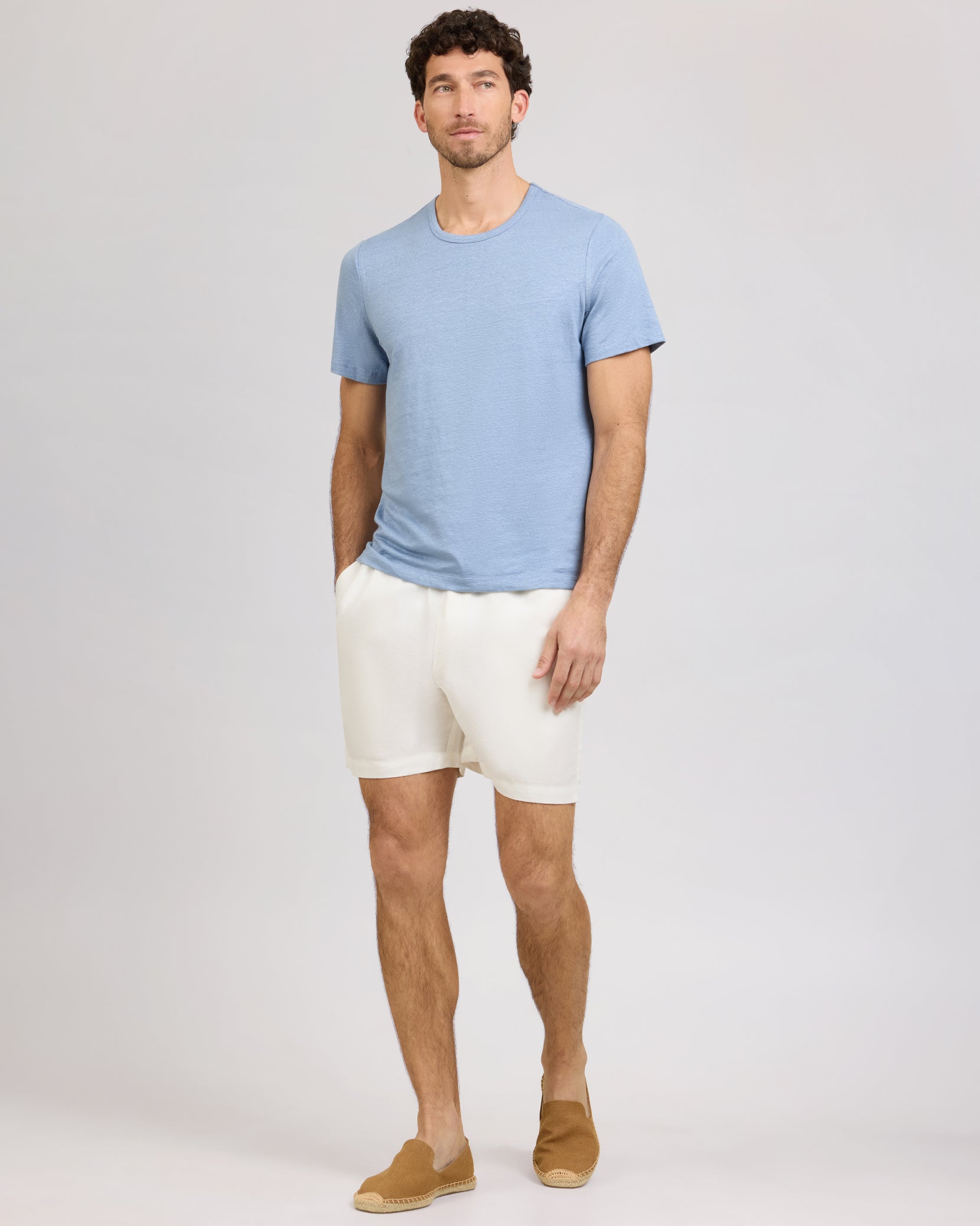 Stretch Linen Crewneck Tee