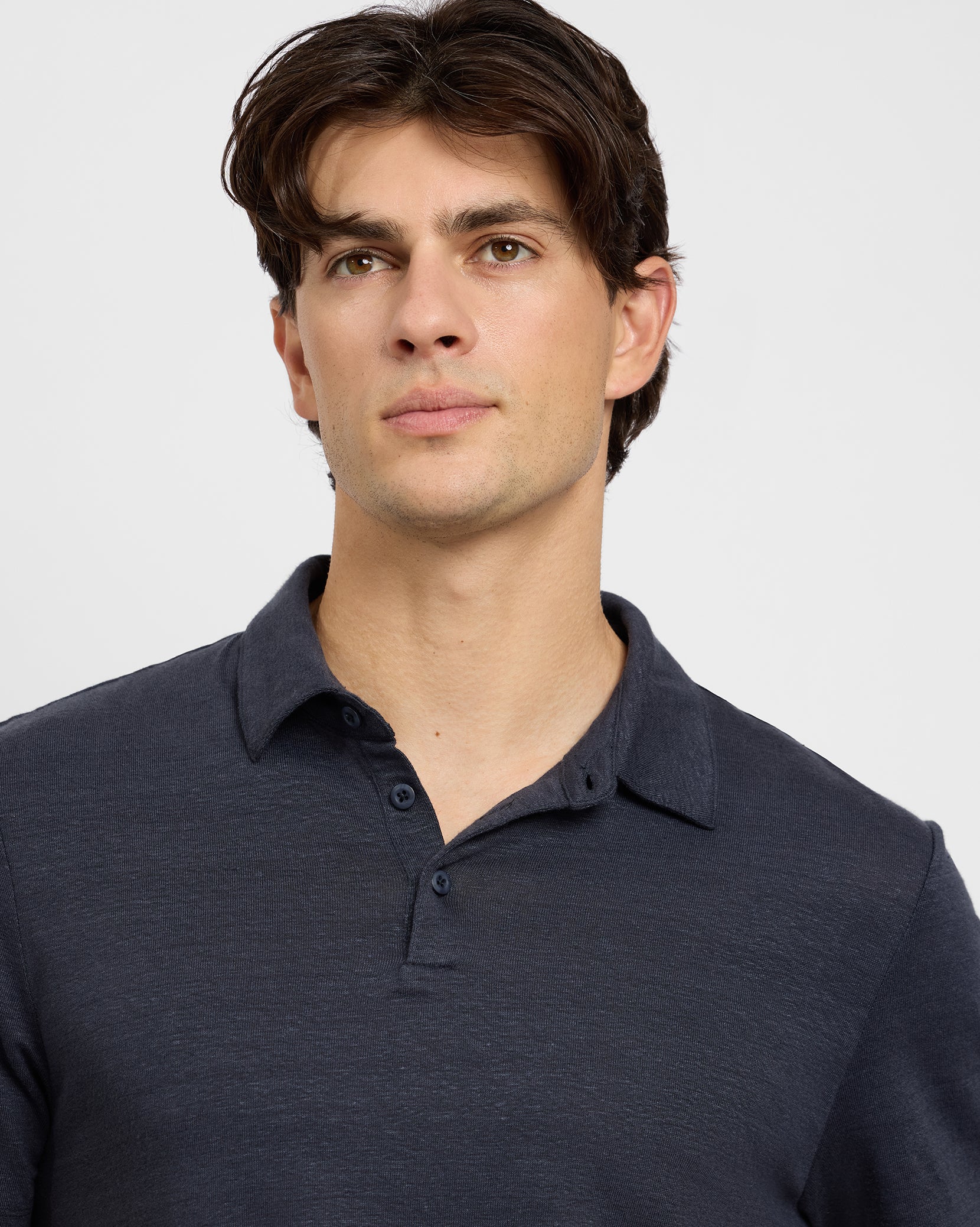 Stretch Linen Jersey Short Sleeve Polo