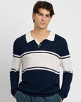 Midnight/Egret Boucle Rugby Polo