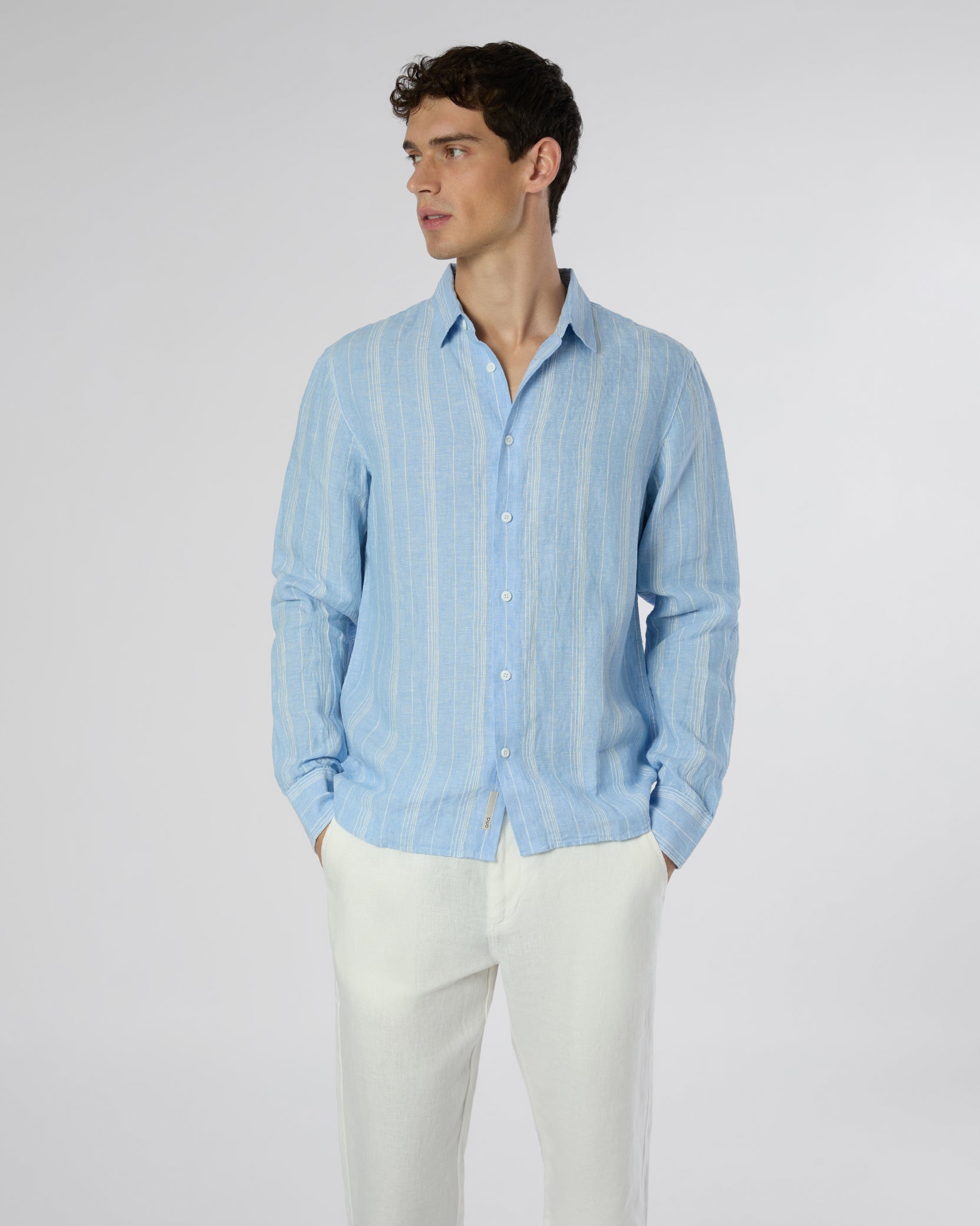 Onia factory Jungle Waterfall Jack Shirt in Blue and White