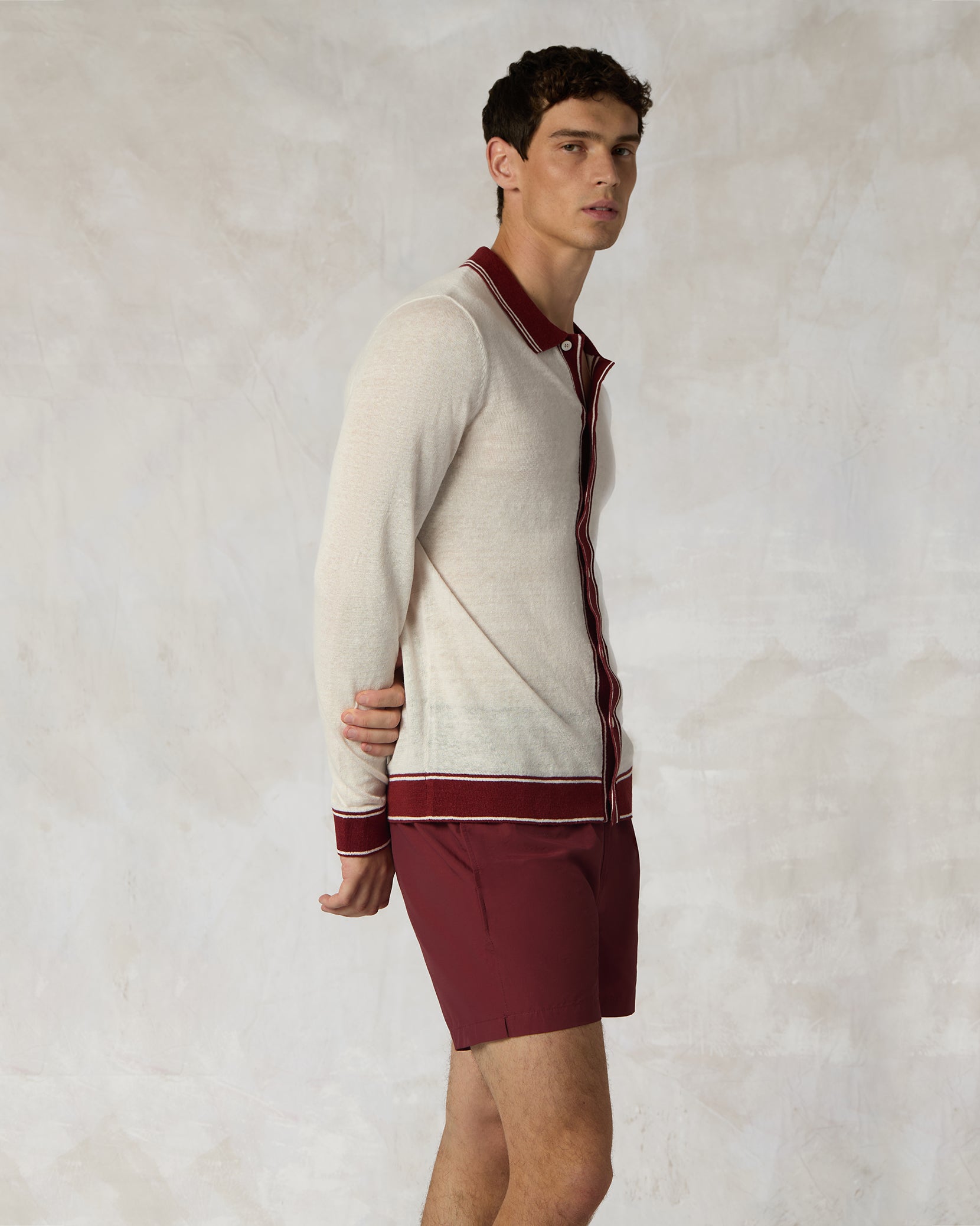 Linen Long Sleeve Sweater Polo – onia