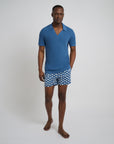 Cotton Textured Johnny Collar Polo