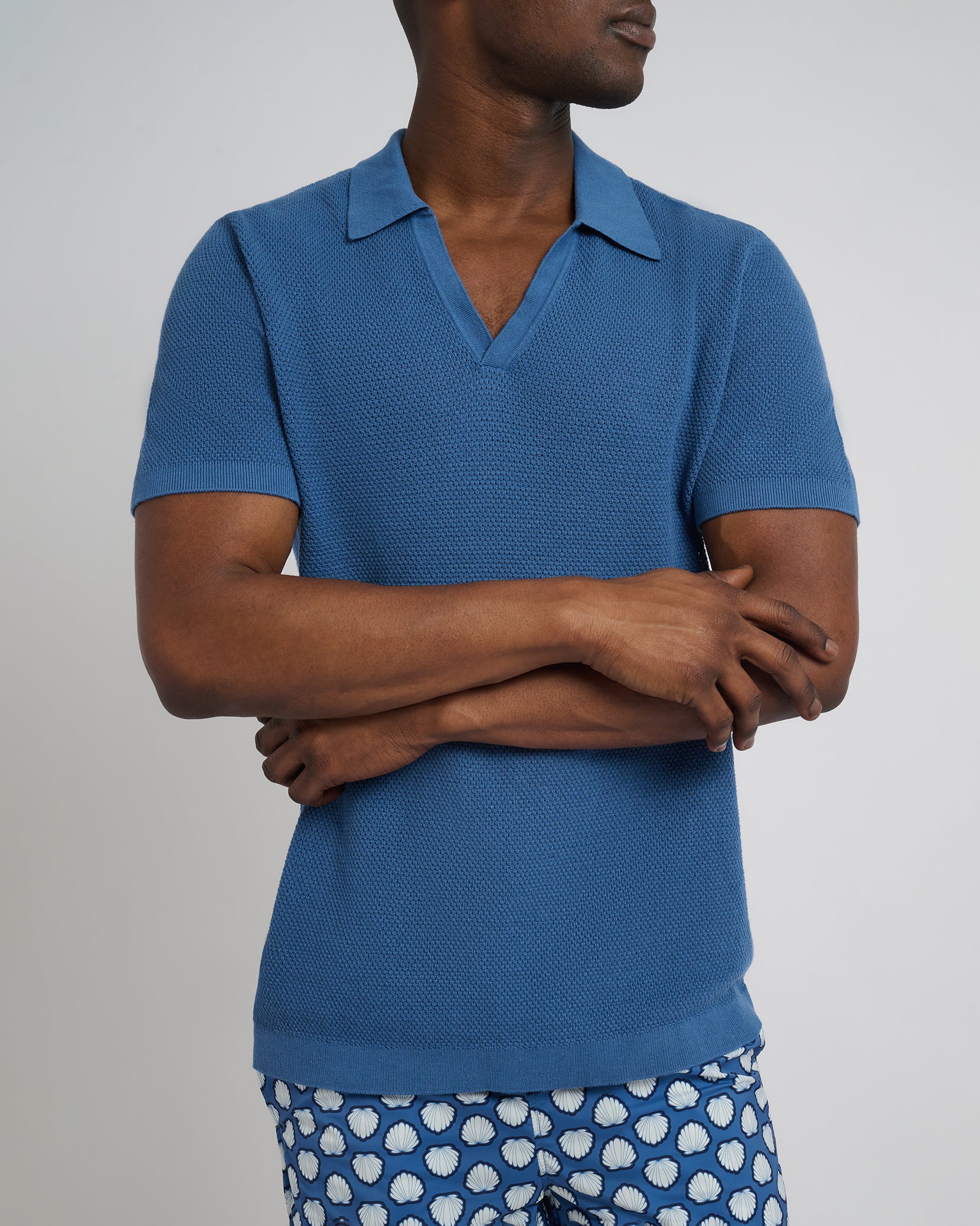 Cotton Textured Johnny Collar Polo – onia Cotton Textured Johnny Collar Polo – onia