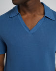 Cotton Textured Johnny Collar Polo