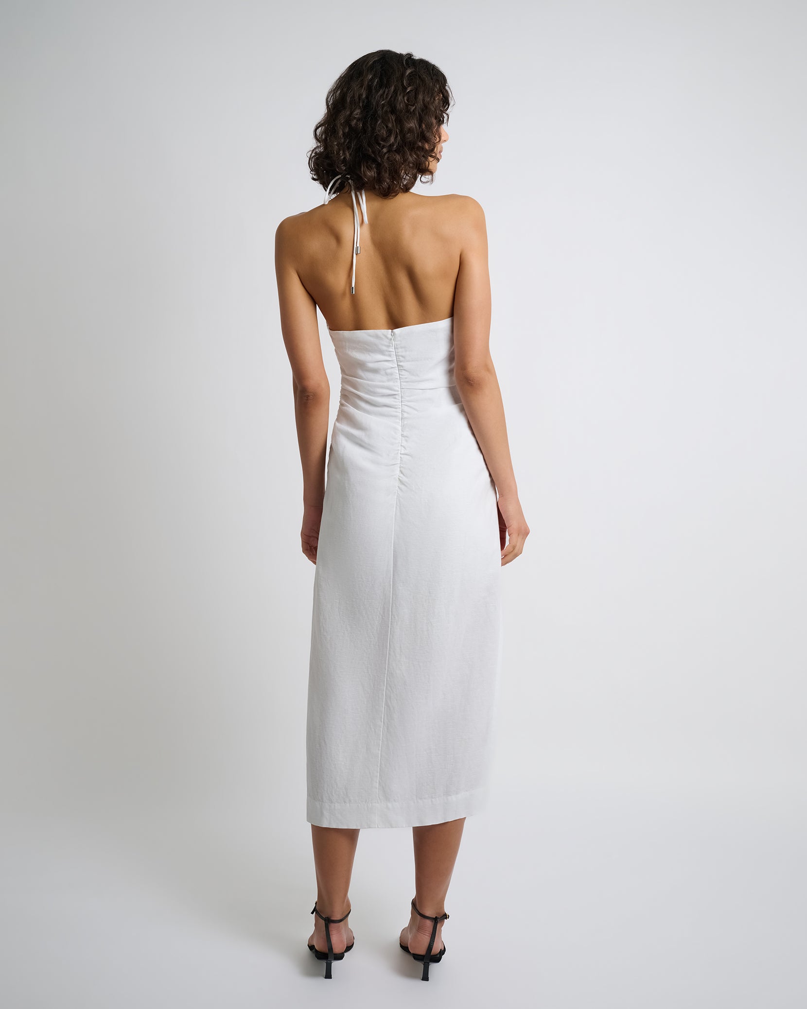 Air Linen Ruched Halter Dress – onia