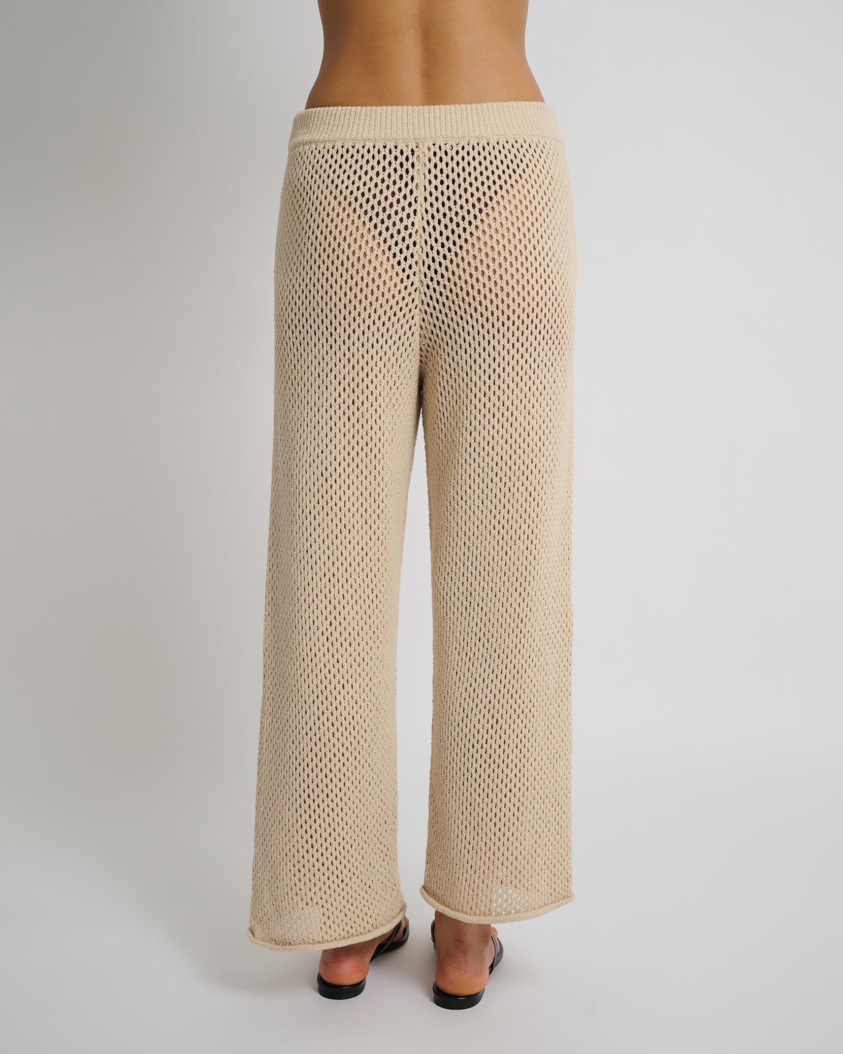 パンツ Norma Kamali SS25 'Crochet' pants (ST1257CRO51 832) Crochet Knit Wide Leg Pant – onia