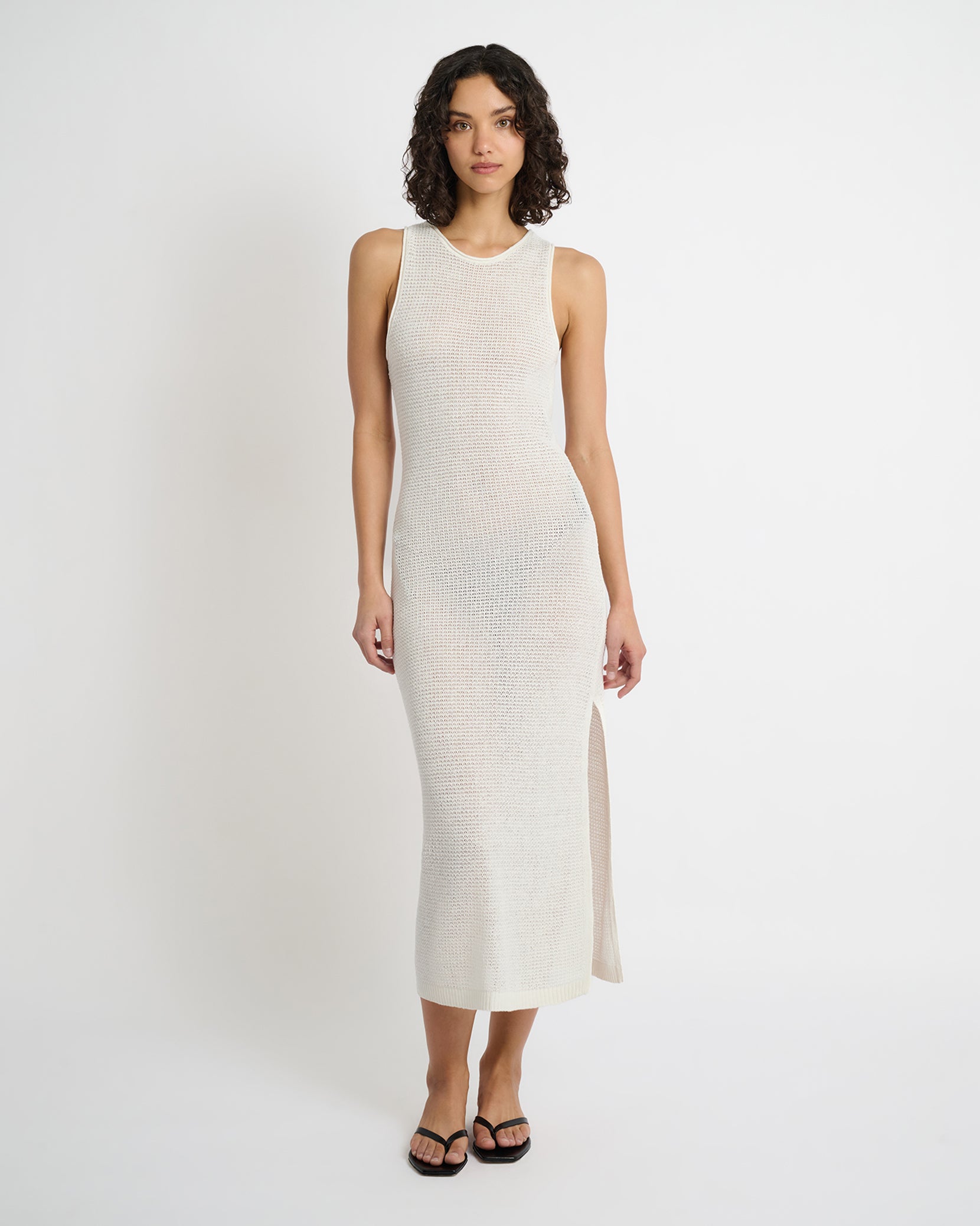 Linen Knit Scoop Back Maxi Dress Linen Knit Scoop Back Maxi Dress