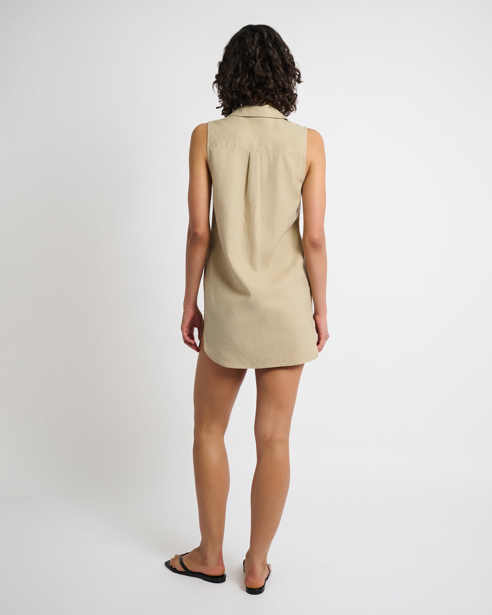 Air Linen Sleeveless Shirtdress