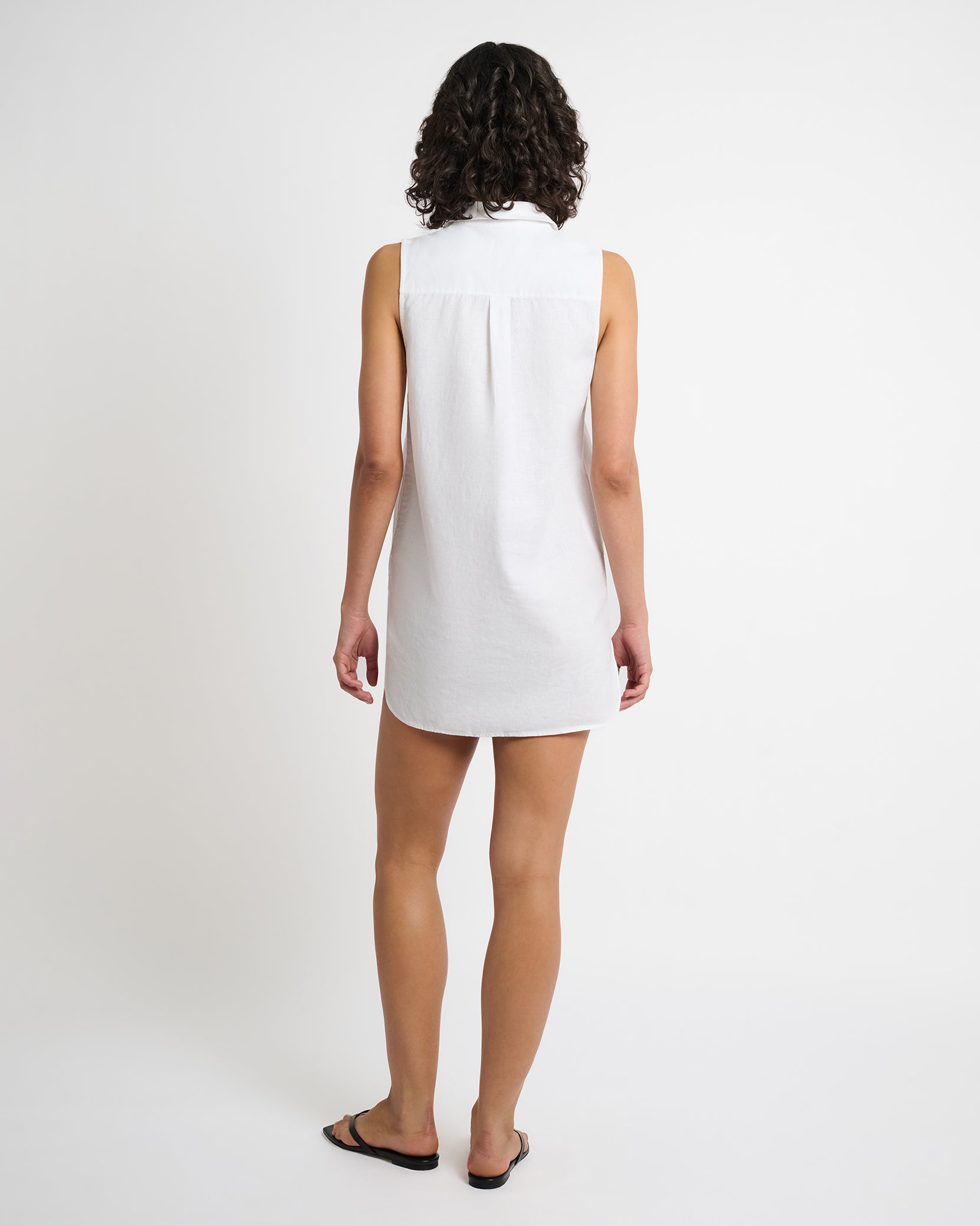 Air Linen Sleeveless Shirtdress