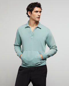 Garment Dye Polo Pullover in Sea-Moss - 2 - Onia