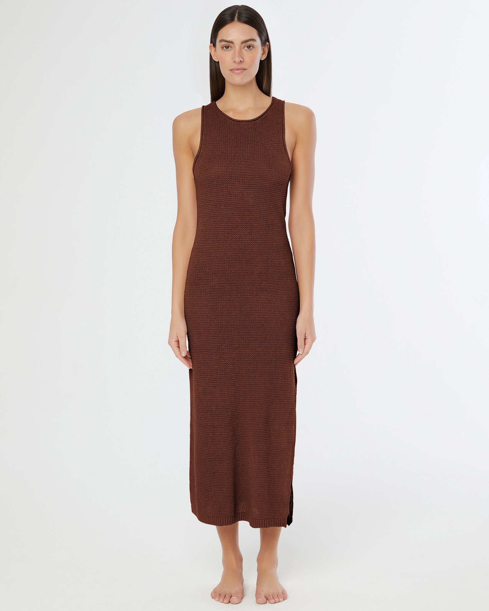 Linen Knit Scoop Back Maxi Dress Linen Knit Scoop Back Maxi Dress