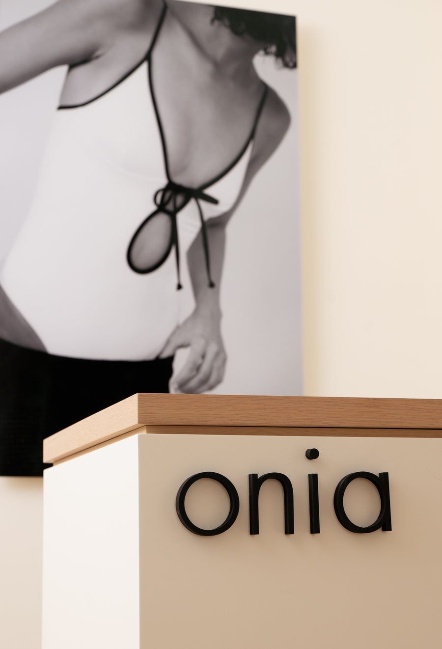 Cash desk inside the Onia Madison Avenue store