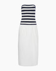Crochet Knit Poplin Maxi Dress