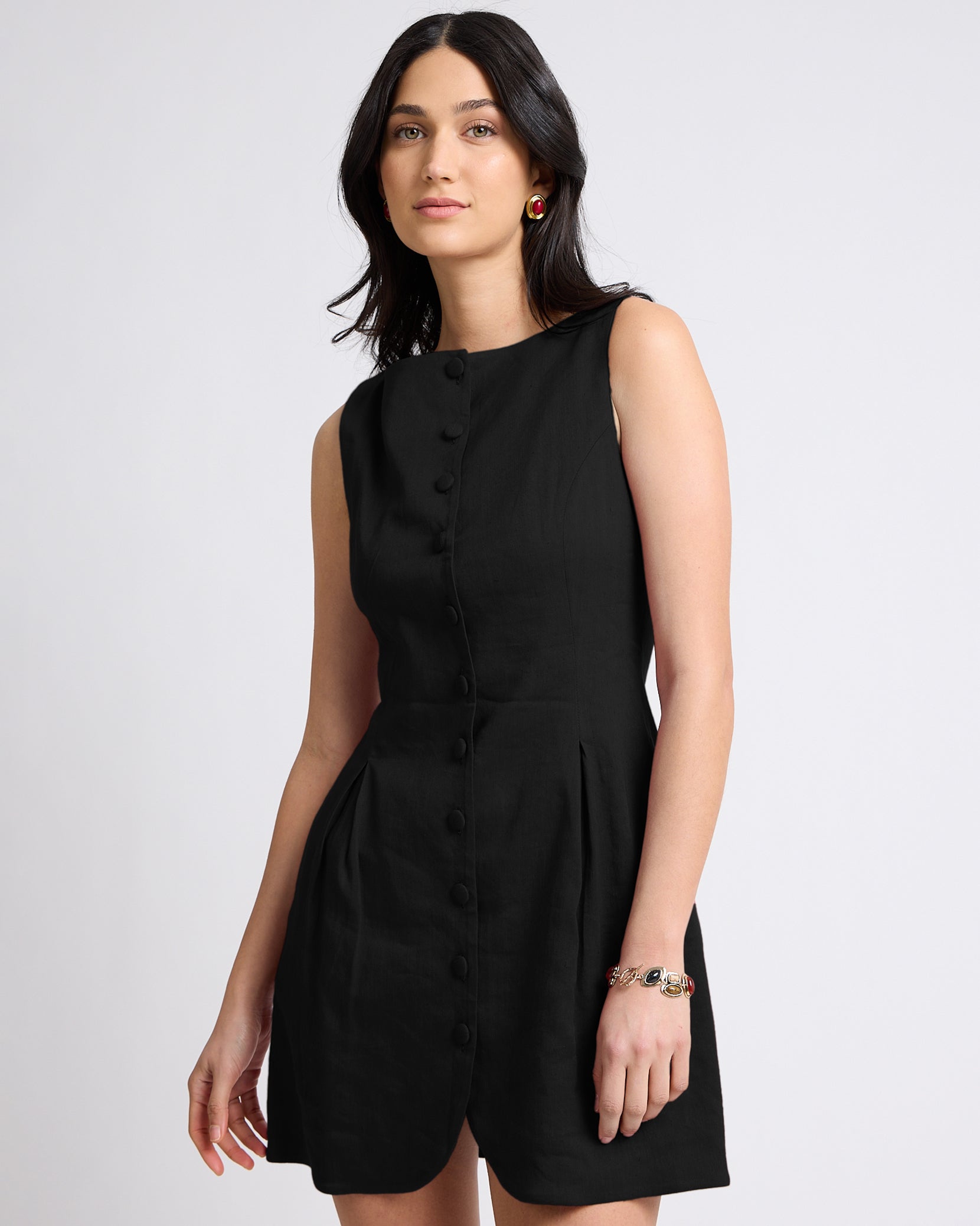 Boatneck Button Front Dress – onia