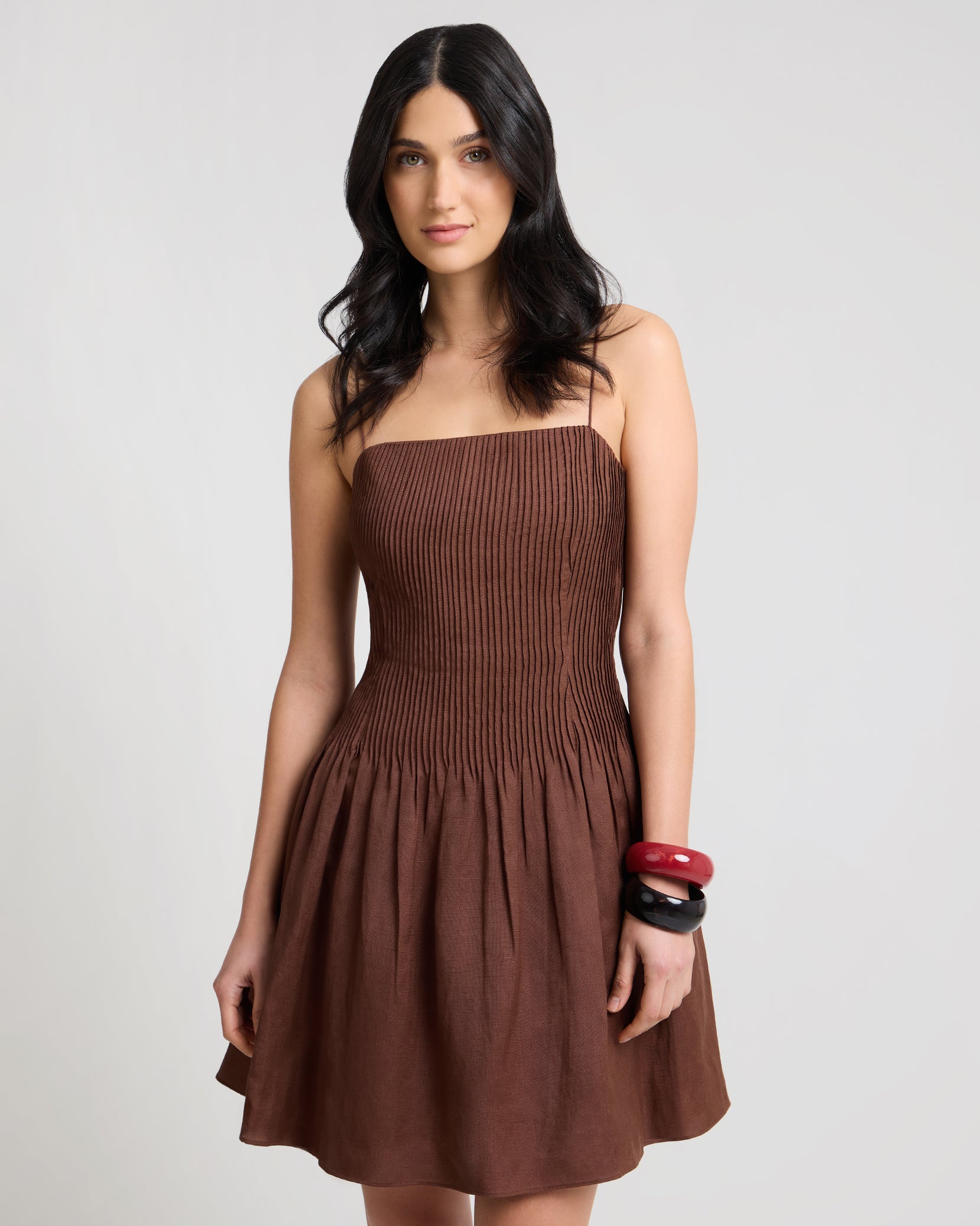 Dropped Waist Pintuck Dress onia Dropped Waist Pintuck Dress onia
