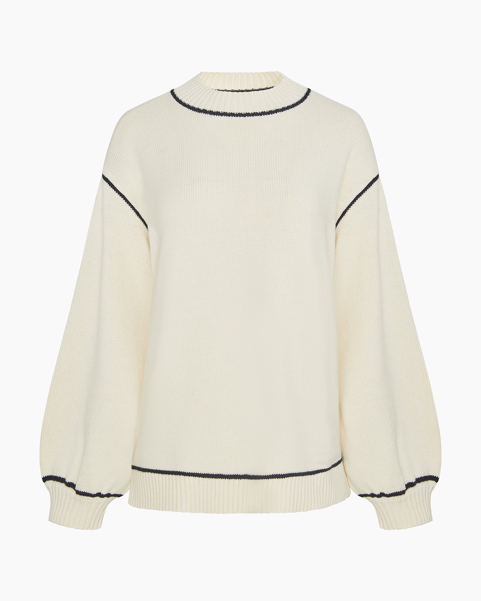 Cotton Oversized Mock Neck Sweater