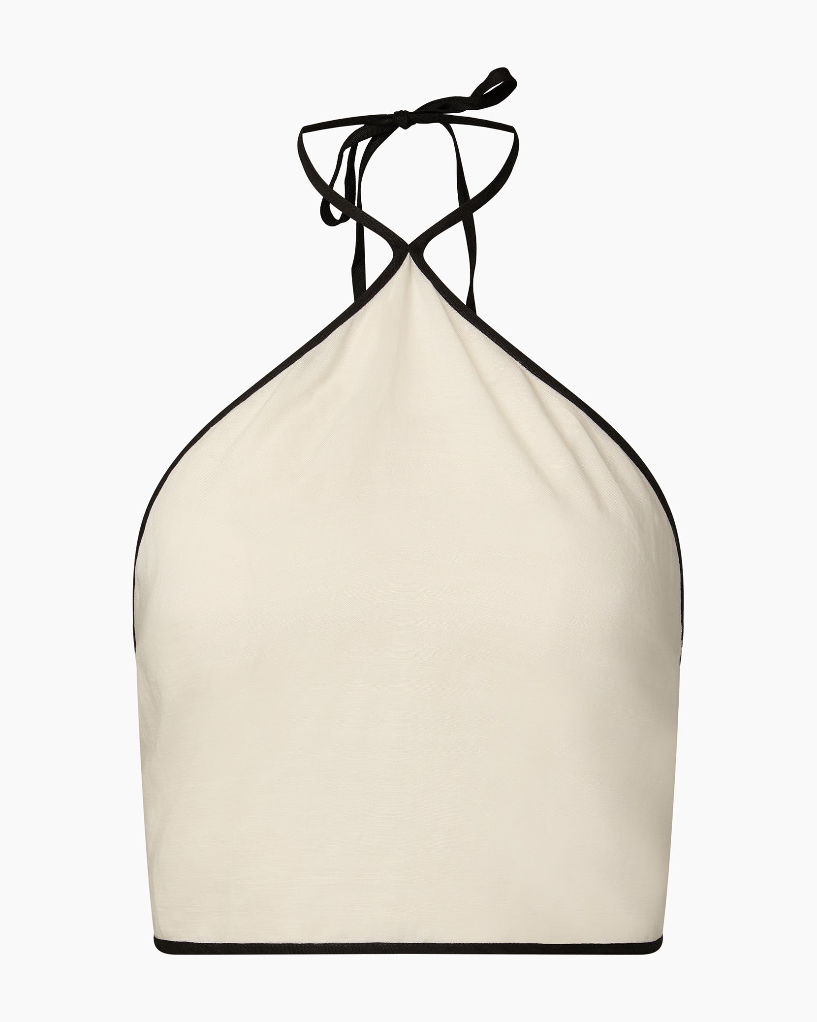 Air Linen Cropped Halter Top