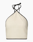 Air Linen Cropped Halter Top