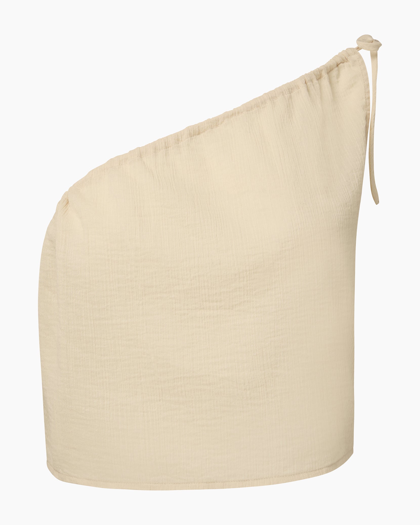 Crinkle Gauze One-shoulder Top