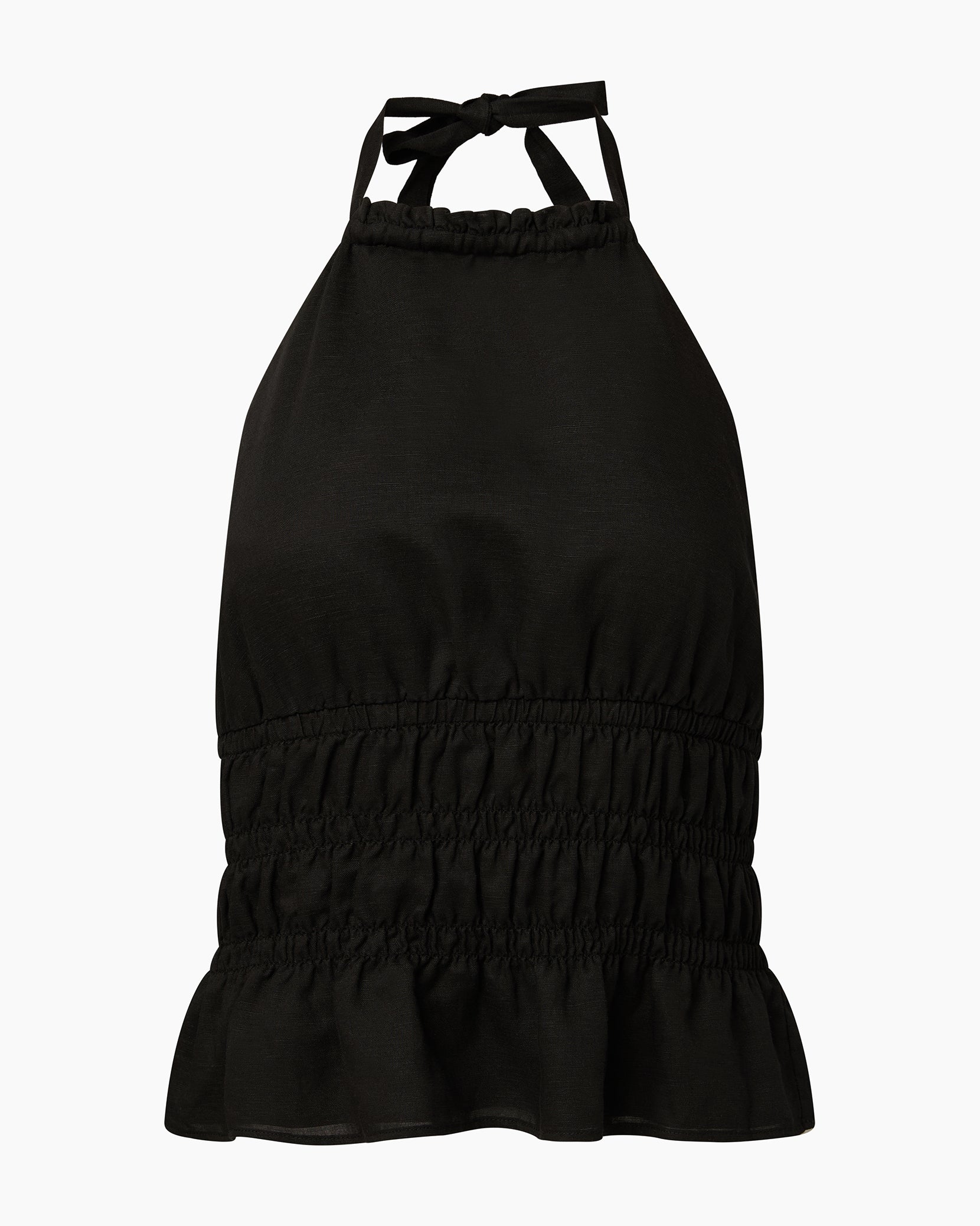 Air Linen Smocked Halter Top