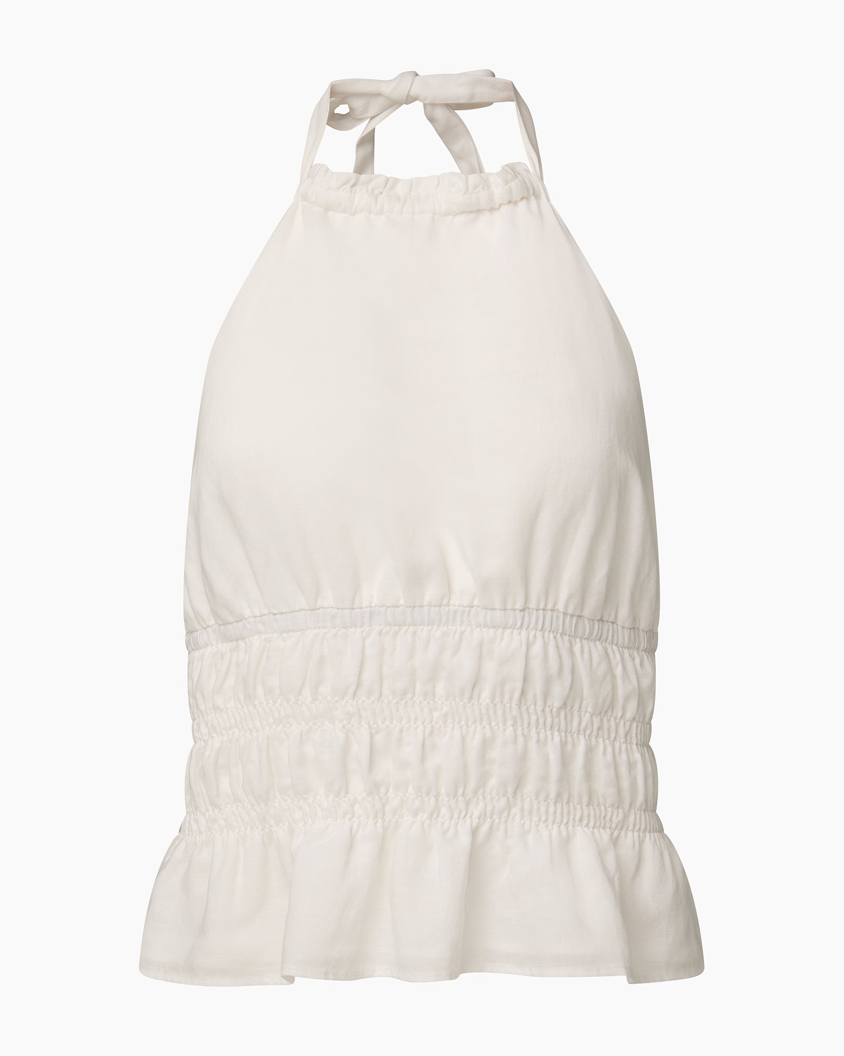 Air Linen Smocked Halter Top