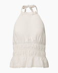 Air Linen Smocked Halter Top