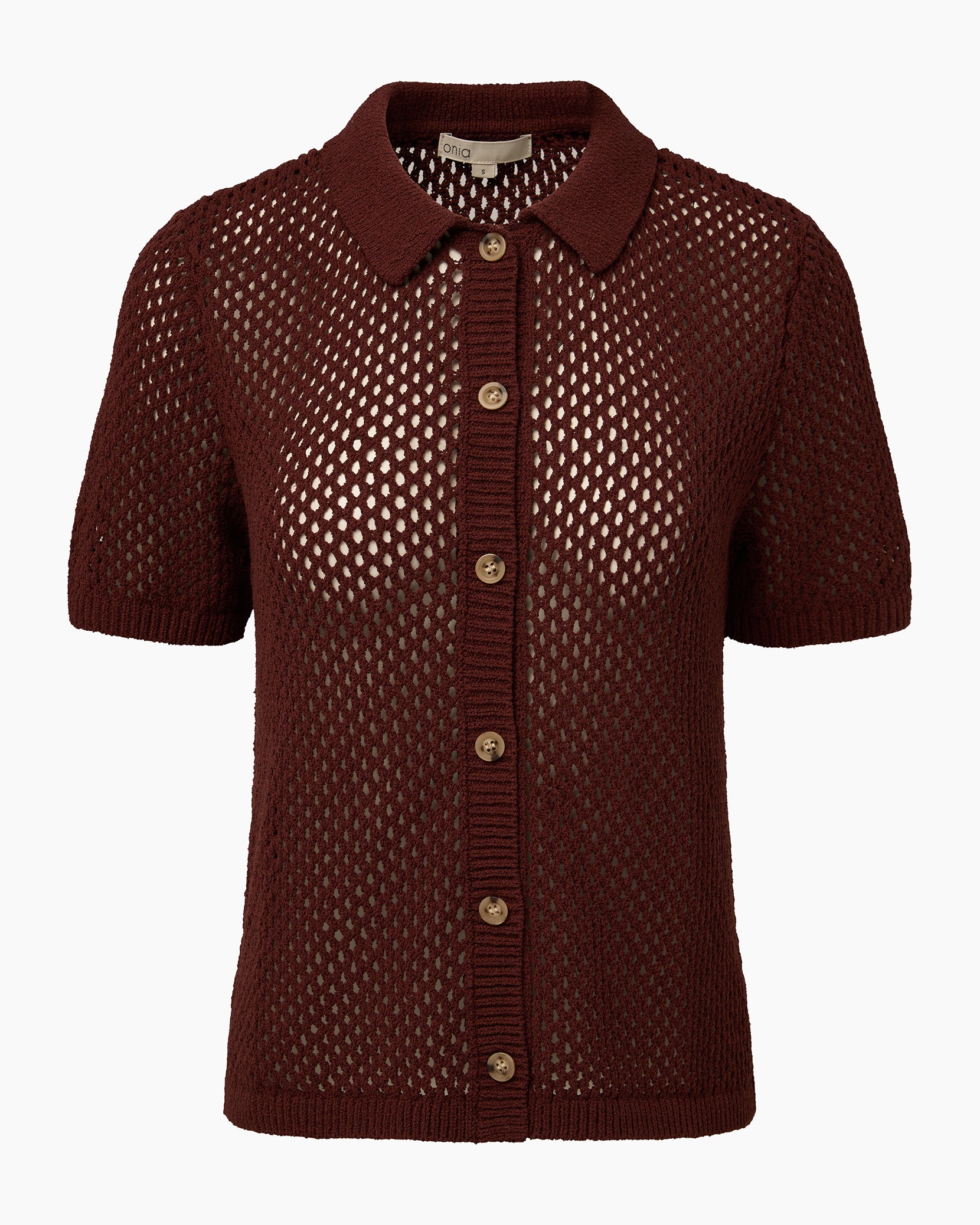 Crochet Knit Button Up Shirt