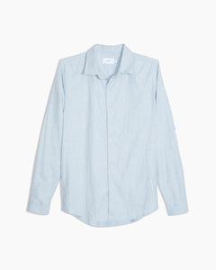 Linen Long Sleeve Roll-Up Shirt in Blue-Dream - 1 - Onia