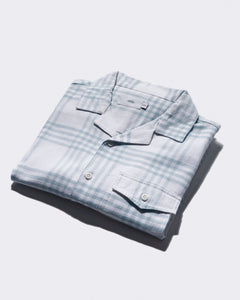 Flannel Convertible Shirt in White-Multi-Pane-Plaid - 1 - Onia
