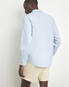 Linen Long Sleeve Roll-Up Shirt in Blue-Dream - 3 - Onia