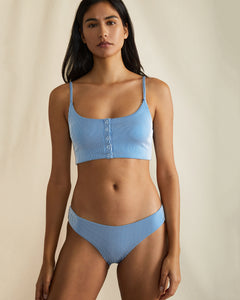 Veronica Bikini Top in Snorkel-Blue-Striped - 5 - Onia