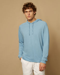 Slub Pull-Over Hoodie in Dusk-Blue - 1 - Onia