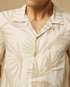 Air Linen Convertible Camp Shirt in Sand-White-Sun-Palm - 5 - Onia