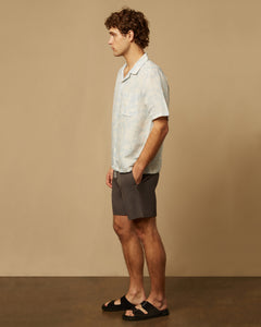 Air Linen Convertible Camp Shirt in Fog-Blue-White-Cut-Out-Floral - 4 - Onia
