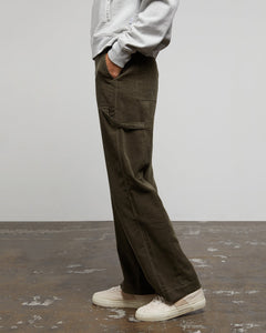 Wide Leg Corduroy Carpenter Pant in Dusty-Olive - 3 - Onia