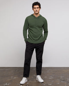 100% Cashmere Hooded Pullover in Sage - 6 - Onia