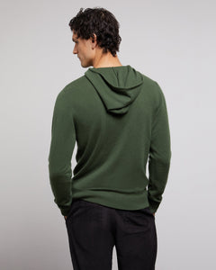100% Cashmere Hooded Pullover in Sage - 4 - Onia