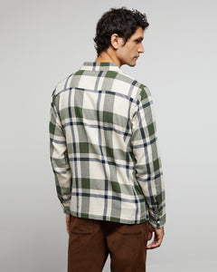 Flannel Convertible Shirt in Swan-Plaid - 4 - Onia