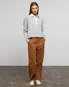 Cropped Rugby Polo in Light-Heather-Grey - 6 - Onia