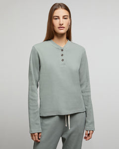 Waffle Henley in Sage - 1 - Onia