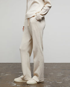 Cropped Waffle Flare Pant in Swan - 3 - Onia