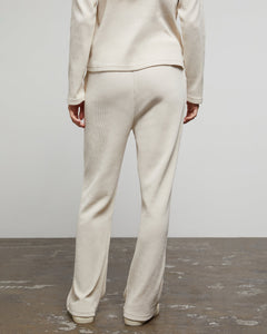 Cropped Waffle Flare Pant in Swan - 4 - Onia